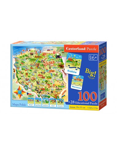 Castorland Puzzle -  100+28 Mapa Polski