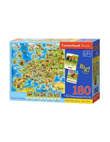 Castorland Puzzle - Mapa Europy z quizem