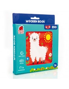 Wooden book in a box. Zoo